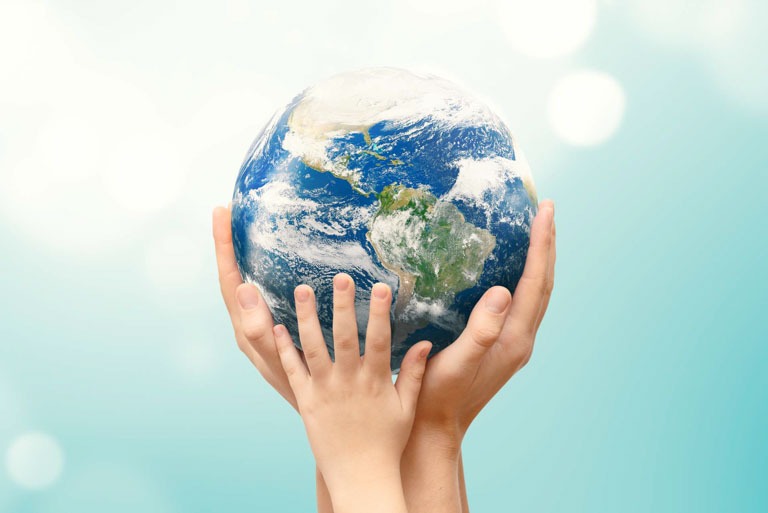 Photo ID: C04. Earth globe in hands. World environment day concept.