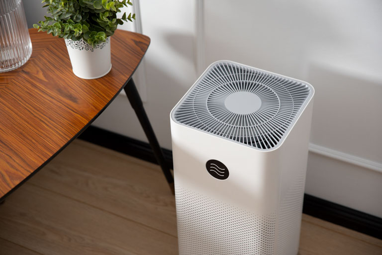 Photo ID: T08. Air purifier, cleaner in living room, PM 2.5 dust protection